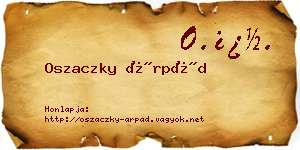 Oszaczky Árpád névjegykártya